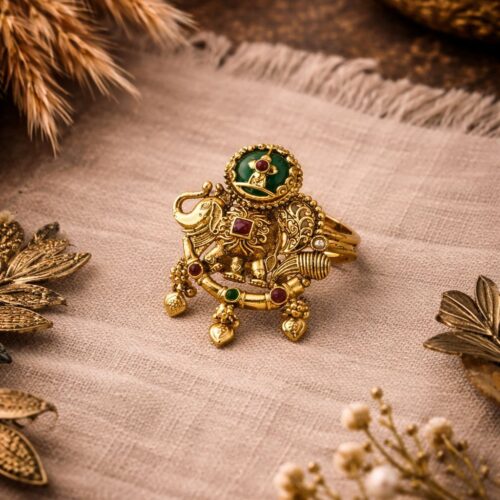 Rajsi Elephant Crest Heritage Ring