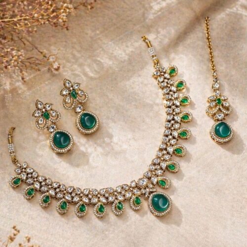 Emerald Blossom Necklace Set