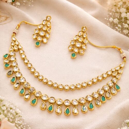 Classic Green Kundan Set